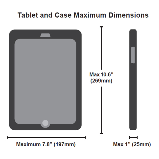 0KB6-B1BL2 PT03 keybak-pro-tablet-jacket-dimensions
